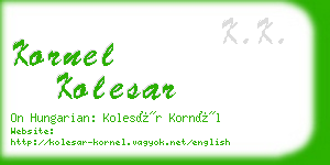 kornel kolesar business card